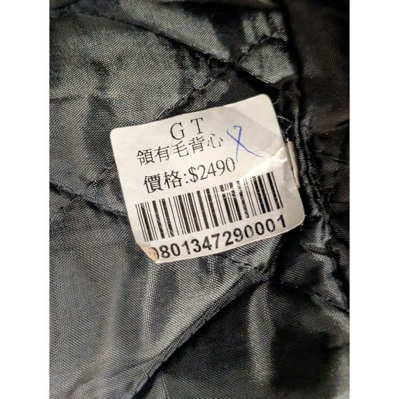 Black Rabbit Fur Trimmed Vest Womens M Embellished Floral Applique Elegent Party - Picture 6 of 10